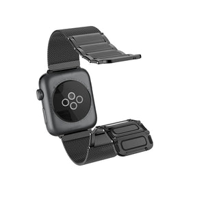 Apple Watch 10 42mm Raptic Classic Plus Serisi Magnetik Metal Hasır Kordon