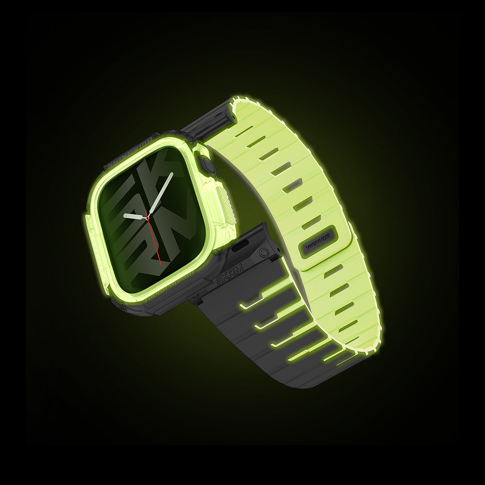 Watch 10 42mm Skinarma Nightglow Atom TPU Kasa Koruyucu + Gemini Silikon Kordon