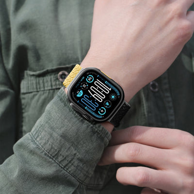 Apple Watch 10 46mm Amazingthing Glamour Blend Hasır Kordon Starlight Purple