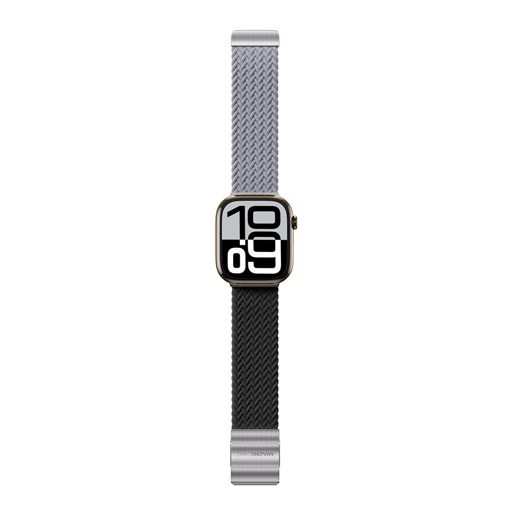 Apple Watch 10 46mm Amazingthing Glamour Blend Hasır Kordon Starlight Purple