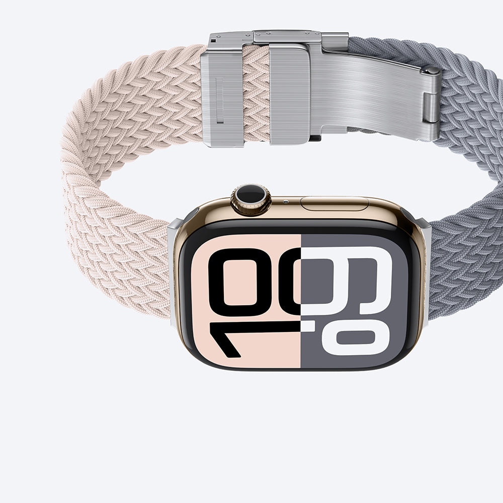 Apple Watch 10 46mm Amazingthing Glamour Blend Hasır Kordon Starlight Purple