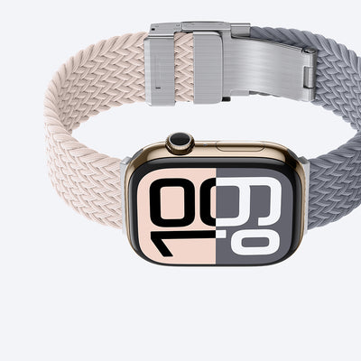 Apple Watch 10 46mm Amazingthing Glamour Blend Hasır Kordon Starlight Purple