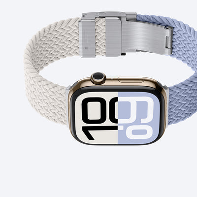 Apple Watch 10 46mm Amazingthing Glamour Blend Hasır Kordon Starlight Purple