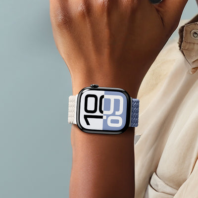 Apple Watch 10 46mm Amazingthing Glamour Blend Hasır Kordon Siyah-Gri