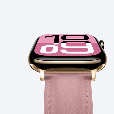 Apple Watch 10 46mm Amazingthing Glamour Class Deri Kordon Pembe