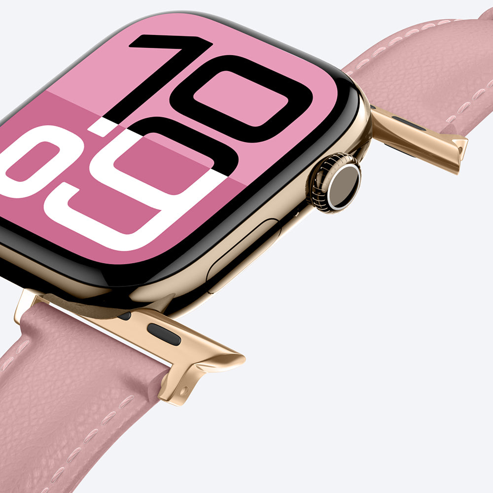 Apple Watch 10 46mm Amazingthing Glamour Class Deri Kordon Gri