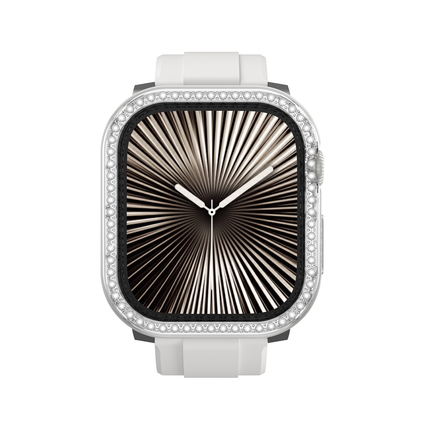 Apple Watch 10 46mm Amazingthing Gleam Fit FullGuard Taşlı Sert PC Kasa ve Ekran Koruyucu Siyah