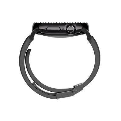 Apple Watch 10 46mm Amazingthing Gleam Fit FullGuard Taşlı Sert PC Kasa ve Ekran Koruyucu Şeffaf