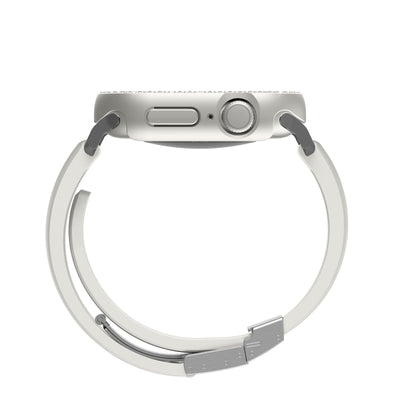 Apple Watch 10 46mm Amazingthing Gleam Fit FullGuard Taşlı Sert PC Kasa ve Ekran Koruyucu Starlight