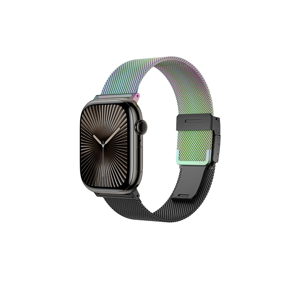 Apple Watch 10 46mm Amazingthing Omni StyleFlip Metal Hasır Kordon Titanyum