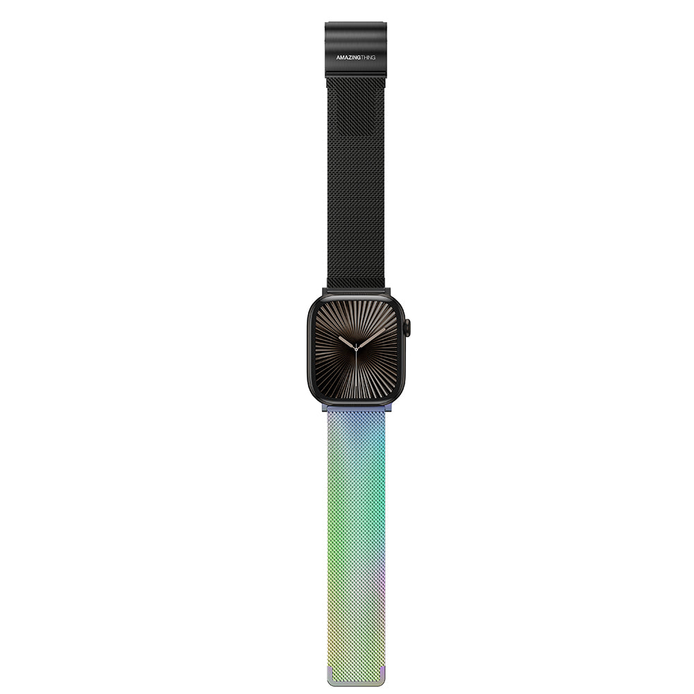 Apple Watch 10 46mm Amazingthing Omni StyleFlip Metal Hasır Kordon Titanyum