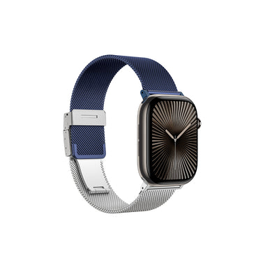 Apple Watch 10 46mm Amazingthing Omni StyleFlip Metal Hasır Kordon Rose Gold