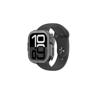 Apple Watch 10 46mm Amazingthing Premium Armor Fit FullGuard Metal Kasa ve Ekran Koruyucu Siyah