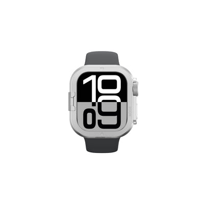 Apple Watch 10 46mm Amazingthing Premium Armor Fit FullGuard Metal Kasa ve Ekran Koruyucu Gri