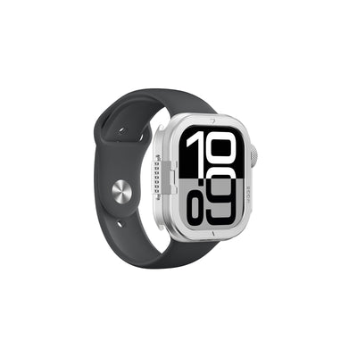 Apple Watch 10 46mm Amazingthing Premium Armor Fit FullGuard Metal Kasa ve Ekran Koruyucu Gri