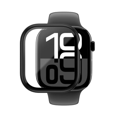 Apple Watch 10 46mm Amazingthing Radix Minimal FullGuard Sert PC Kasa ve Ekran Koruyucu Şeffaf