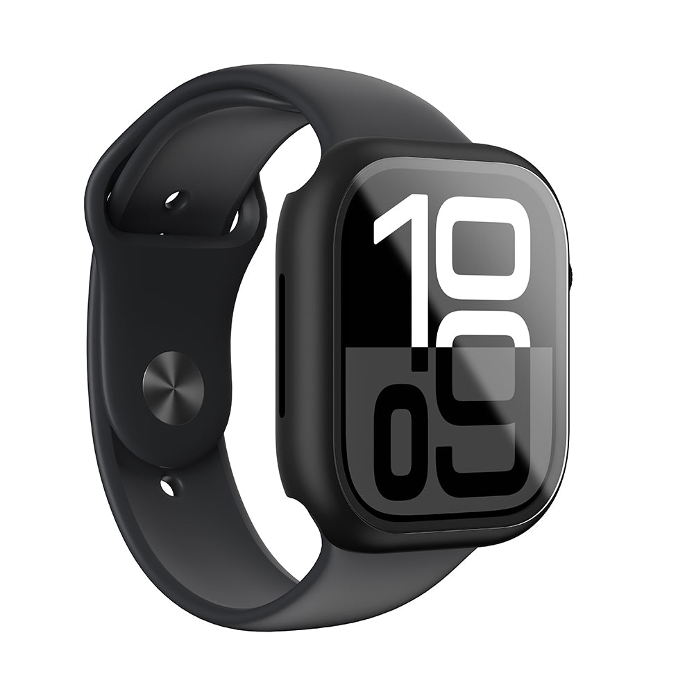 Apple Watch 10 46mm Amazingthing Radix Minimal FullGuard Sert PC Kasa ve Ekran Koruyucu Şeffaf
