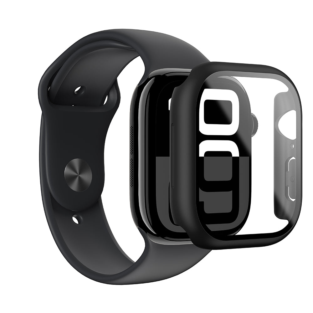 Apple Watch 10 46mm Amazingthing Radix Minimal FullGuard Sert PC Kasa ve Ekran Koruyucu Şeffaf