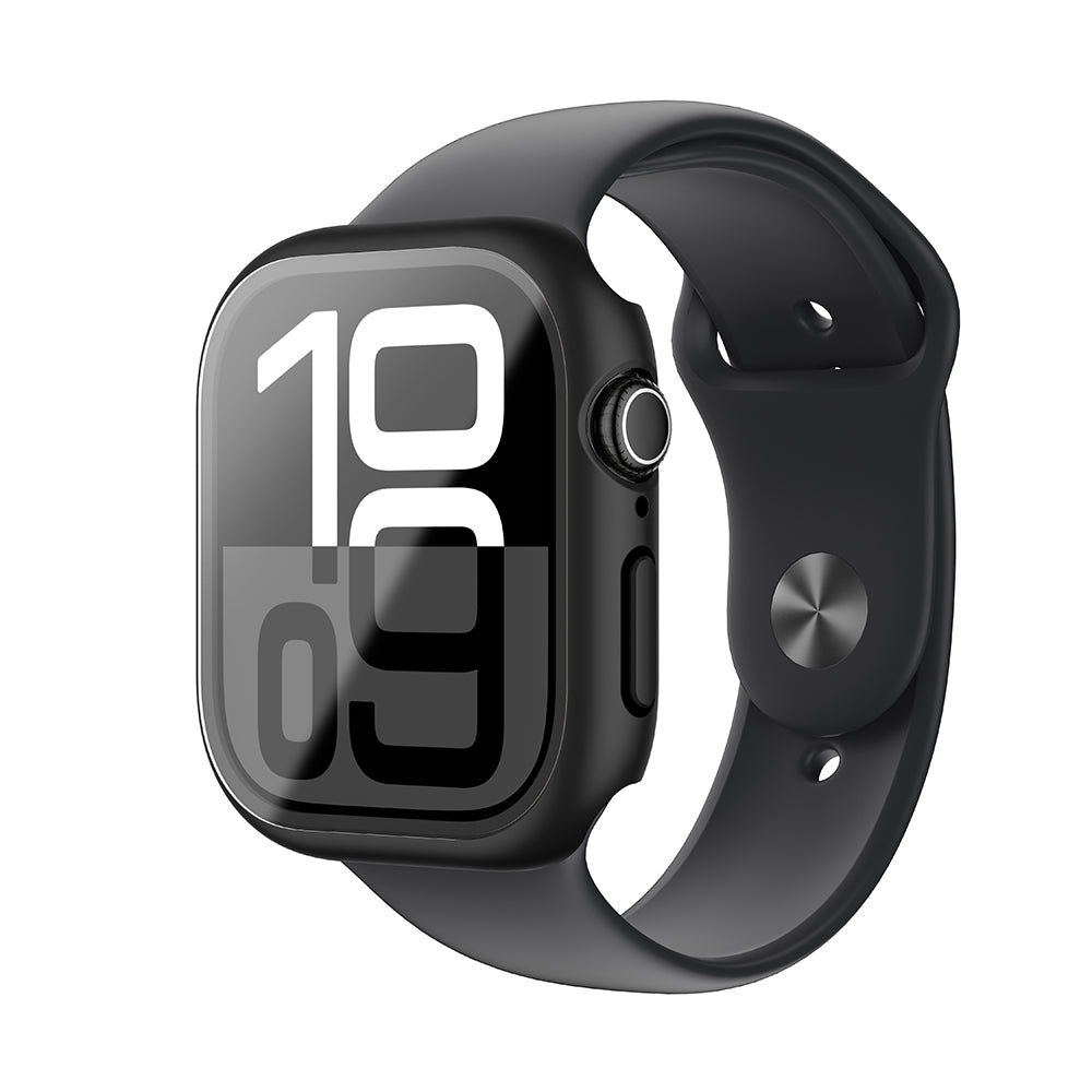 Apple Watch 10 46mm Amazingthing Radix Minimal FullGuard Sert PC Kasa ve Ekran Koruyucu Şeffaf