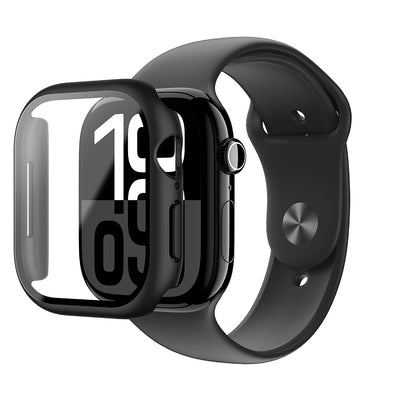 Apple Watch 10 46mm Amazingthing Radix Minimal FullGuard Sert PC Kasa ve Ekran Koruyucu Şeffaf