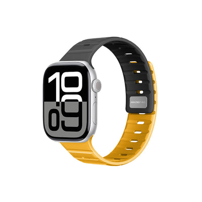 Apple Watch 10 46mm Amazingthing SilqLock Silikon Kordon Strap Kayış Gri