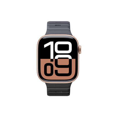 Apple Watch 10 46mm Amazingthing SilqLock Silikon Kordon Strap Kayış Gri