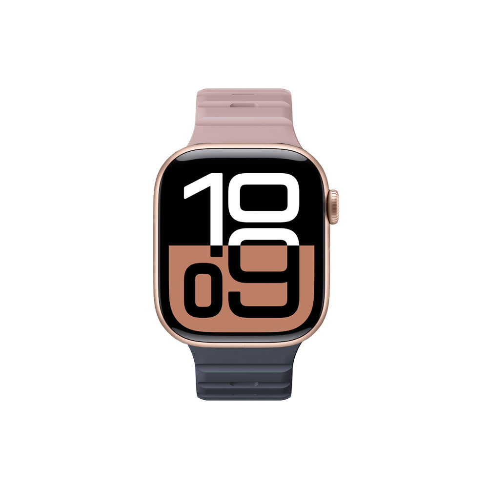 Apple Watch 10 46mm Amazingthing SilqLock Silikon Kordon Strap Kayış Gri