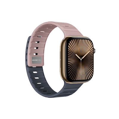 Apple Watch 10 46mm Amazingthing SilqLock Silikon Kordon Strap Kayış Gri