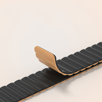 Apple Watch 10 46mm Amazingthing Smoothie Mag Magnetik Tak Çıkar Silikon Strap Kayış Siyah-Turuncu