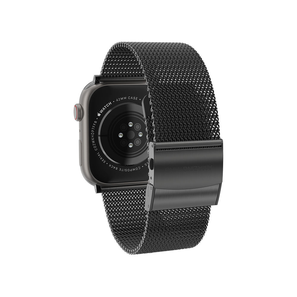 Apple Watch 10 46mm Amazingthing Titan Metal Hasır Kordon Gümüş