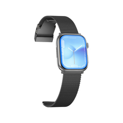 Apple Watch 10 46mm Amazingthing Titan Metal Hasır Kordon Gümüş