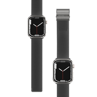 Apple Watch 10 46mm Amazingthing Titan Metal Hasır Kordon Gümüş