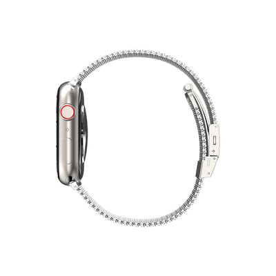 Apple Watch 10 46mm Amazingthing Titan Metal Hasır Kordon Gümüş