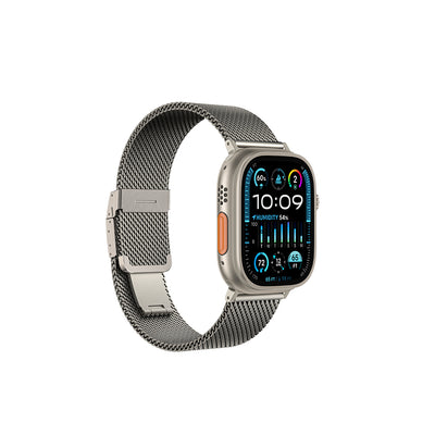 Apple Watch 10 46mm Amazingthing Titan Premium Metal Hasır Kordon Titanyum