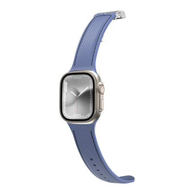 Apple Watch 10 46mm Amazingthing Titan Swift Deri Dokulu Silikon Kordon Gri