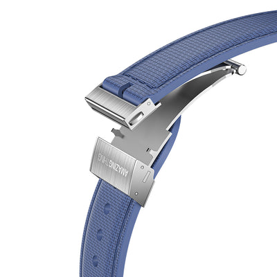 Apple Watch 10 46mm Amazingthing Titan Swift Deri Dokulu Silikon Kordon Lacivert