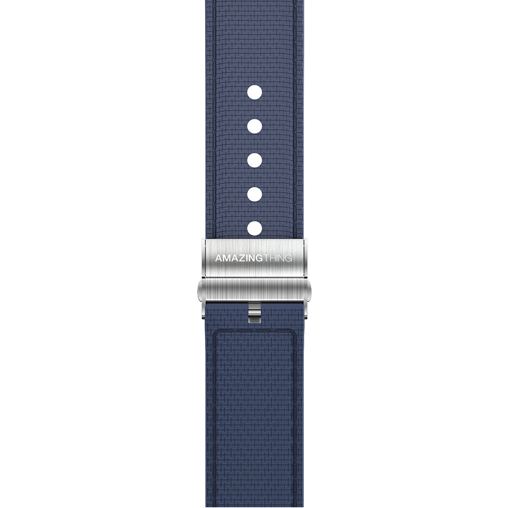 Apple Watch 10 46mm Amazingthing Titan Swift Deri Dokulu Silikon Kordon Gri