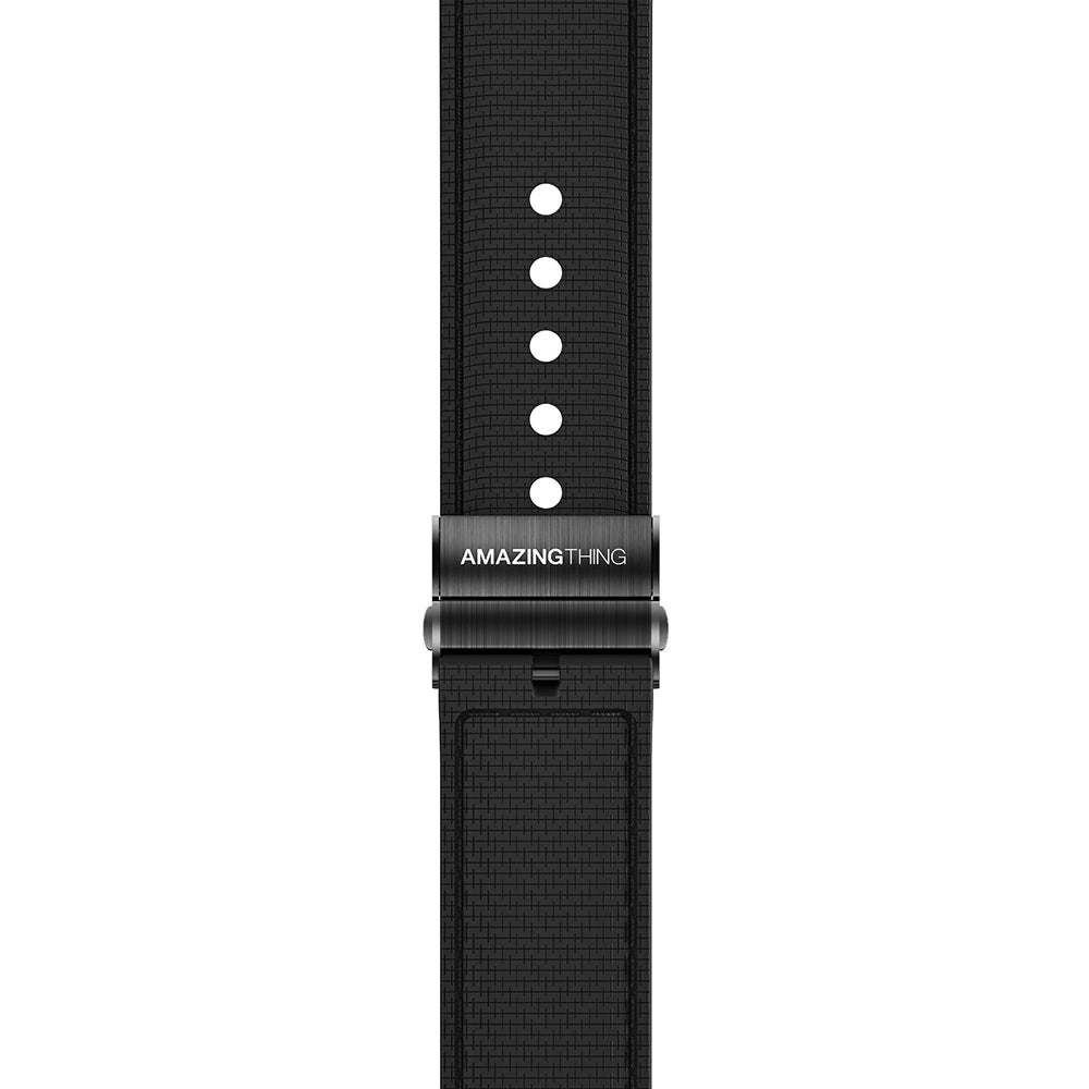 Apple Watch 10 46mm Amazingthing Titan Swift Deri Dokulu Silikon Kordon Gri