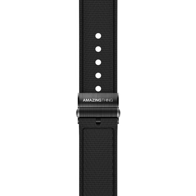 Apple Watch 10 46mm Amazingthing Titan Swift Deri Dokulu Silikon Kordon Gri
