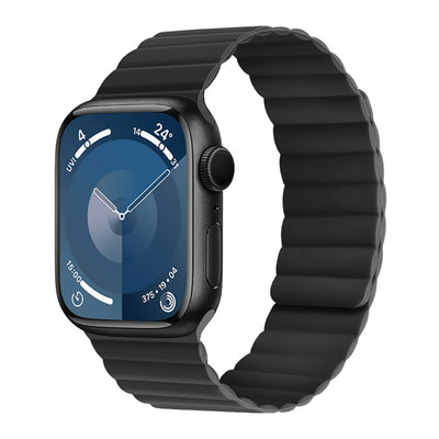 Apple Watch 10 46mm Kordon Raptic Magnetik Tak Çıkar Silikon Strap Kayış Lacivert