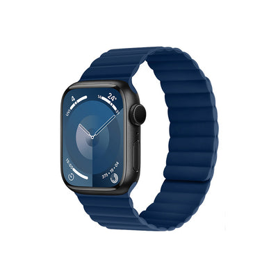Apple Watch 10 46mm Kordon Raptic Magnetik Tak Çıkar Silikon Strap Kayış Lacivert