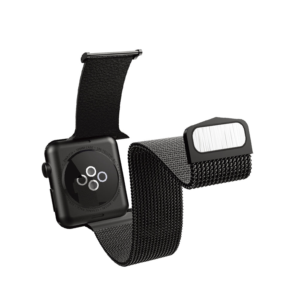 Apple Watch 10 46mm Raptic Hybrid Serisi Metal Hasır Kordon Siyah
