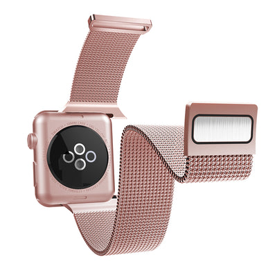 Apple Watch 10 46mm Raptic Mesh Band Serisi Metal Hasır Kordon Rose Gold