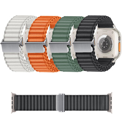 Watch 10 46mm Zore KRD-123 Naylon Kumaş Hasır Örgülü Kordon