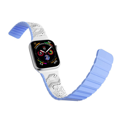 Apple Watch 38mm Kordon Youngkit Technological Magnetik Tak Çıkar Silikon Strap Kayış Siyah