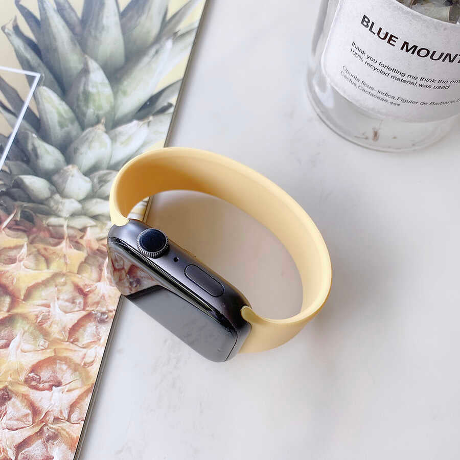 Apple Watch 38mm KRD-31 Solo Loop Medium Kordon Sarı