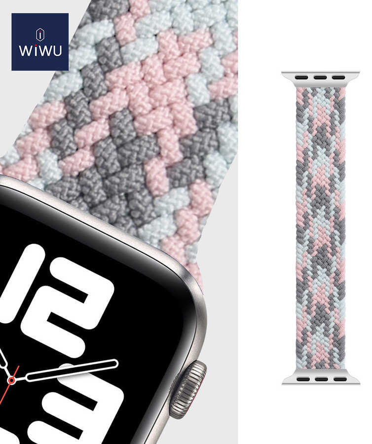 Apple Watch 38mm Wiwu Braided Solo Loop Contrast Color Small Kordon