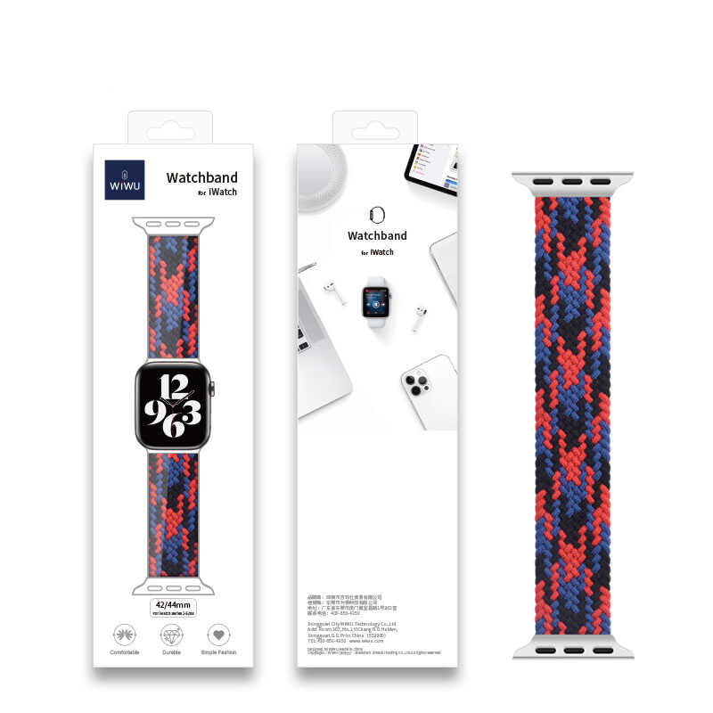 Apple Watch 38mm Wiwu Braided Solo Loop Contrast Color Small Kordon NO2