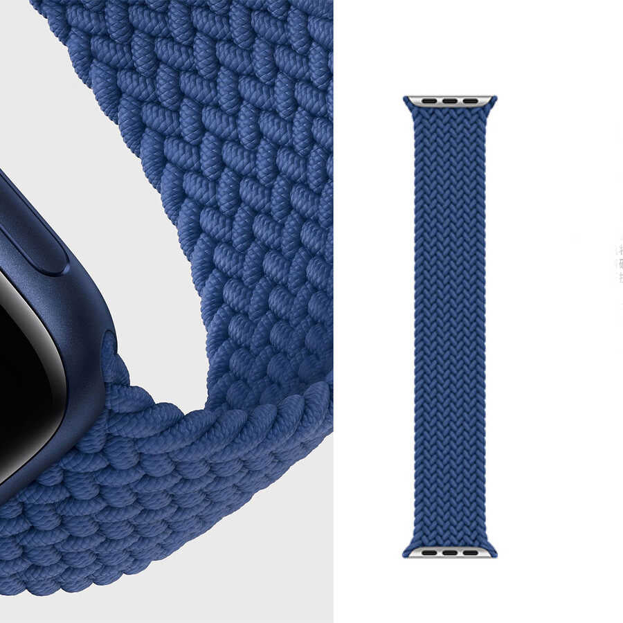 Apple Watch 38mm Wiwu Braided Solo Loop Small Kordon Mavi
