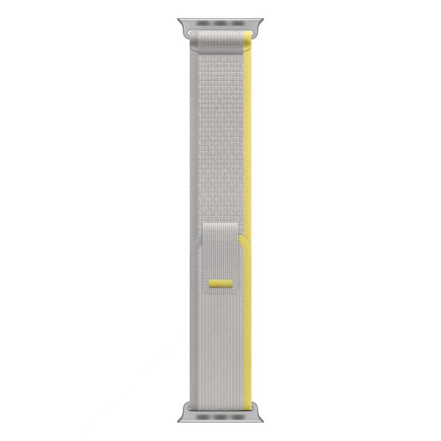 Apple Watch 38mm Wiwu Trail Loop Naylon Örgü İşlemeli Hasır Kordon Strap Kayış Beyaz-Sarı